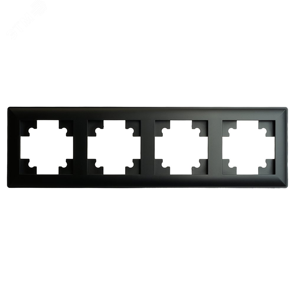 Изображение товара Рамка четырехместная серия Катрин из пластика черный STEKKER