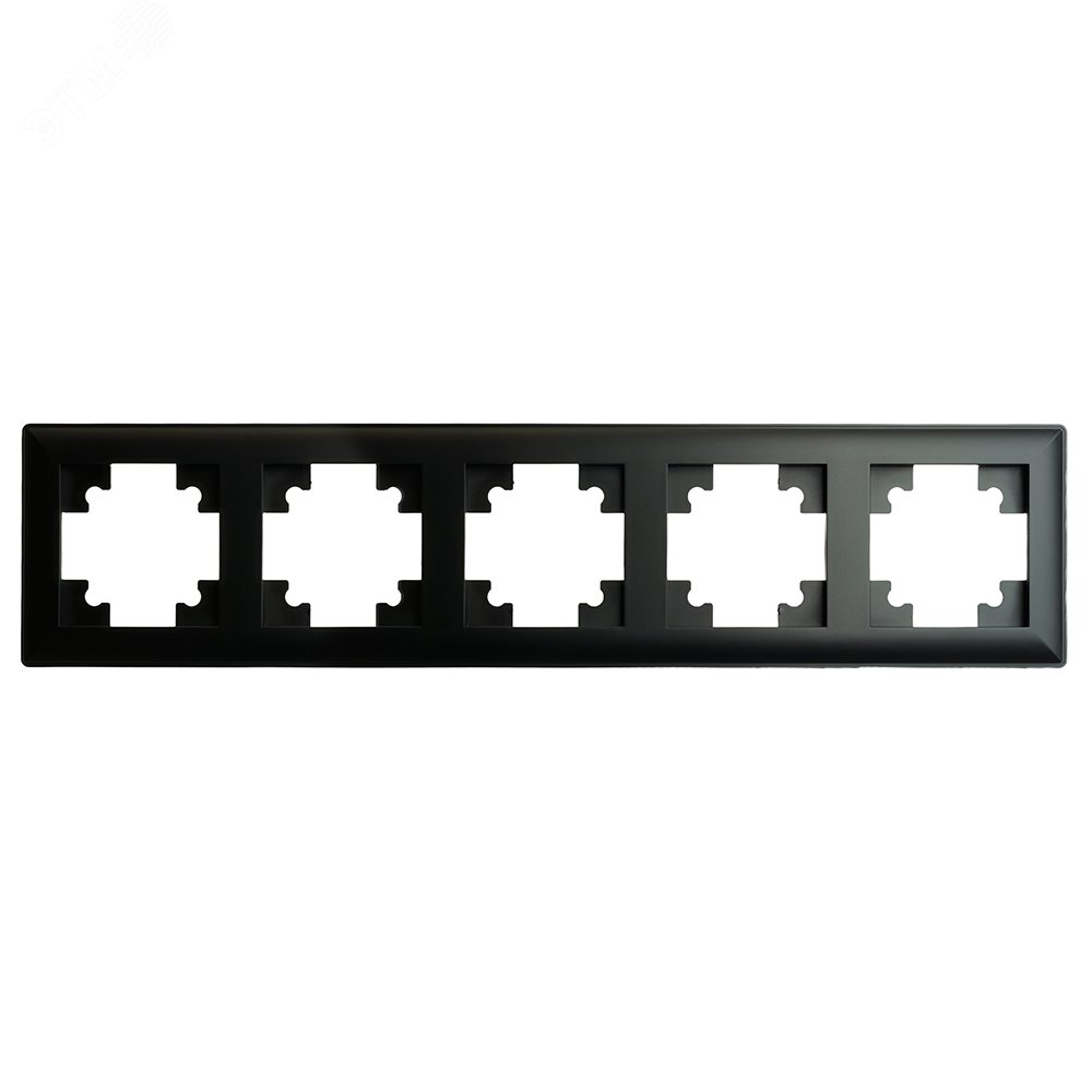 Изображение товара Рамка пятиместная пластик серия Катрин черный STEKKER (шт)