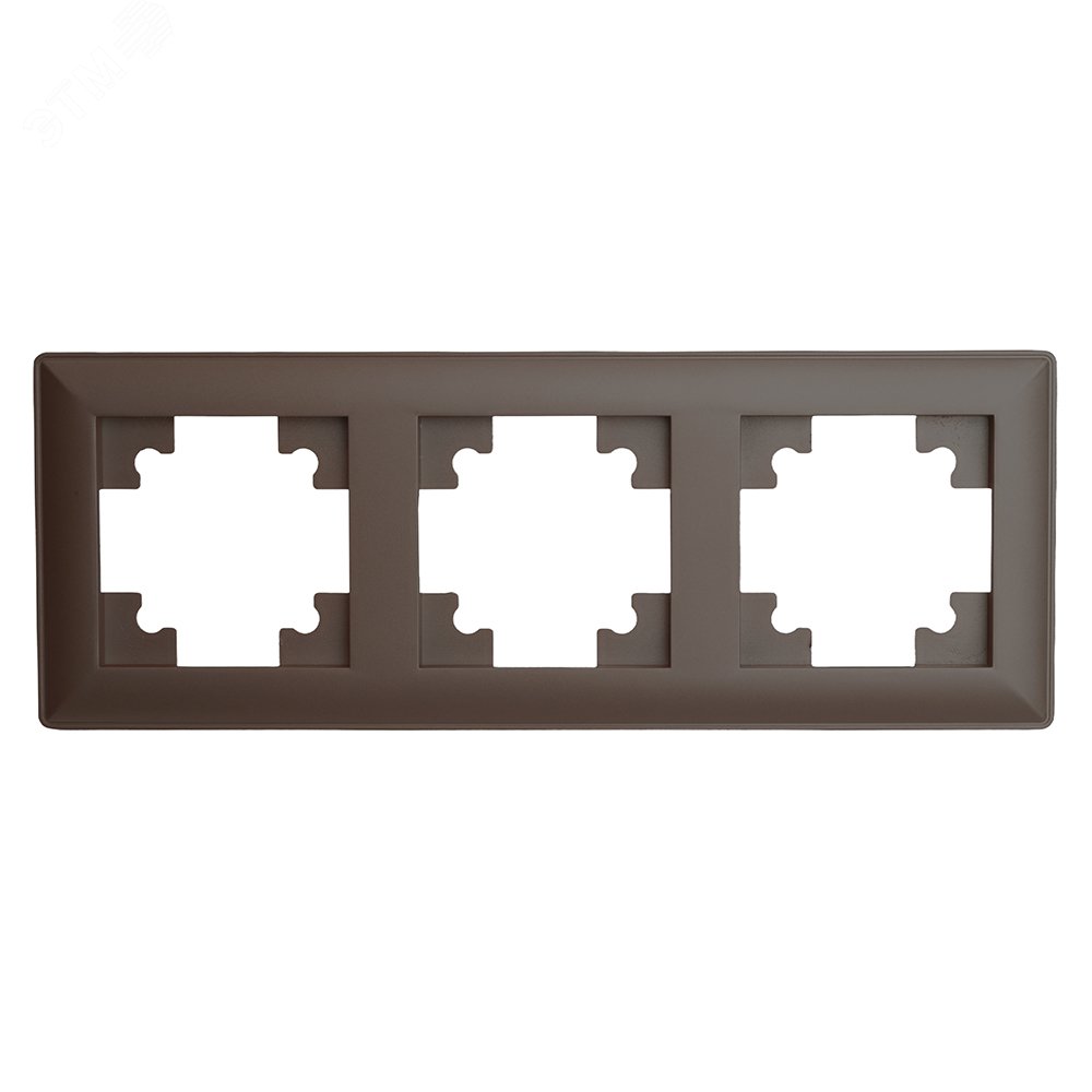 Изображение товара Рамка трехместная пластик серия Катрин шоколад STEKKER (шт)