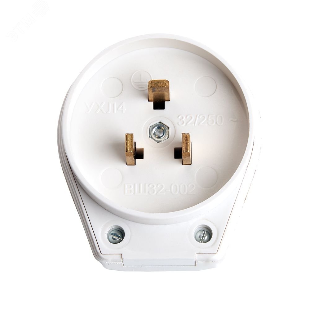 Изображение товара Вилка для плит с заземлением 250В 32А белая STEKKER PPG32-53-20