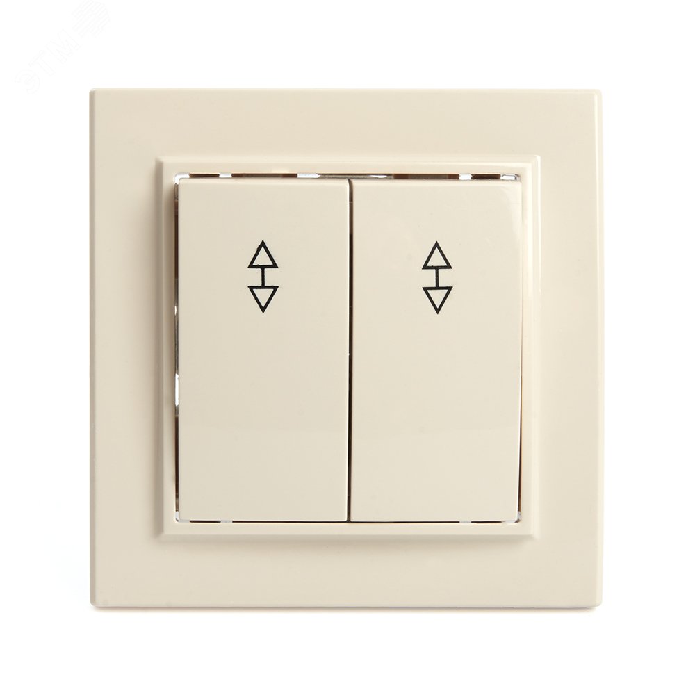 Изображение товара Переключатель двухклавишный, 250В, 10А, серия Эрна, слоновая кость, Stekker (шт)