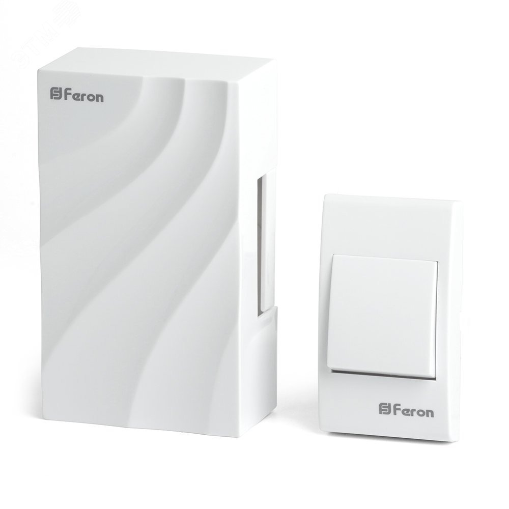 Изображение товара Электромеханический проводной звонок с кнопкой 220V 119х70х37мм белый DB-102