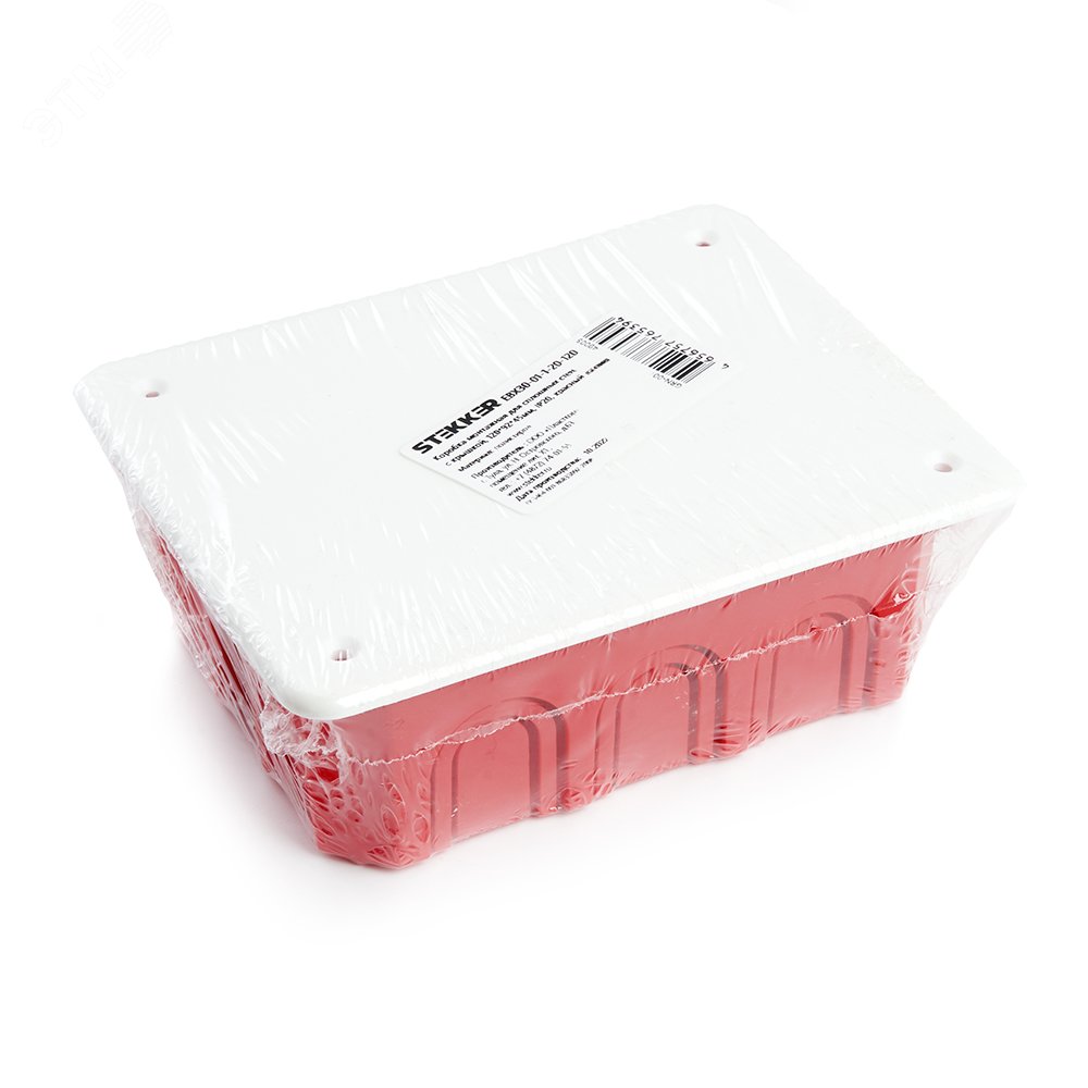 EBX30-01-1-20-120 Коробка монтажная для сплошных стен, с крышкой, 120*92*45мм, IP20, красный (GE41008) EBX30-01-1-20-120 49005 STEKKER - превью 8