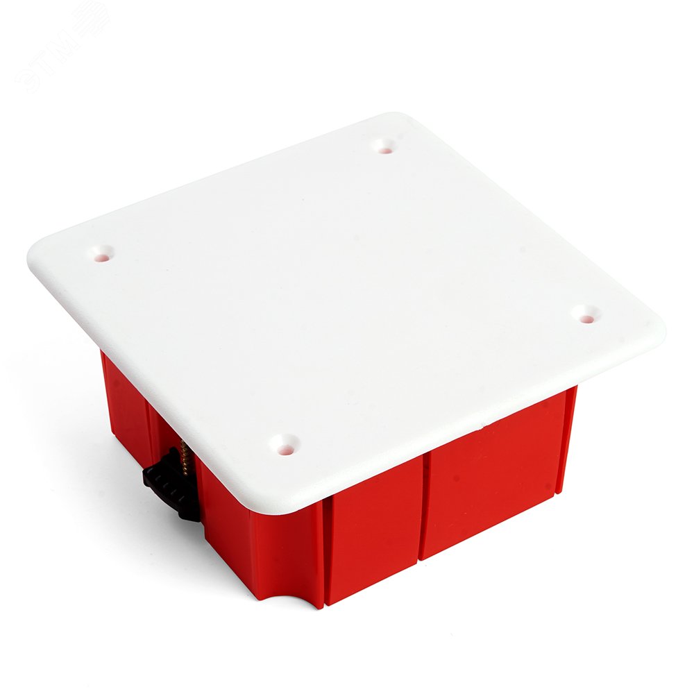 EBX30-02-1-20-92 Коробка монтажная для полых стен, с пластиковыми зажимами, с крышкой, 92*92*45мм, IP20, красный (GE41022) EBX30-02-1-20-92 49007 STEKKER - превью 2