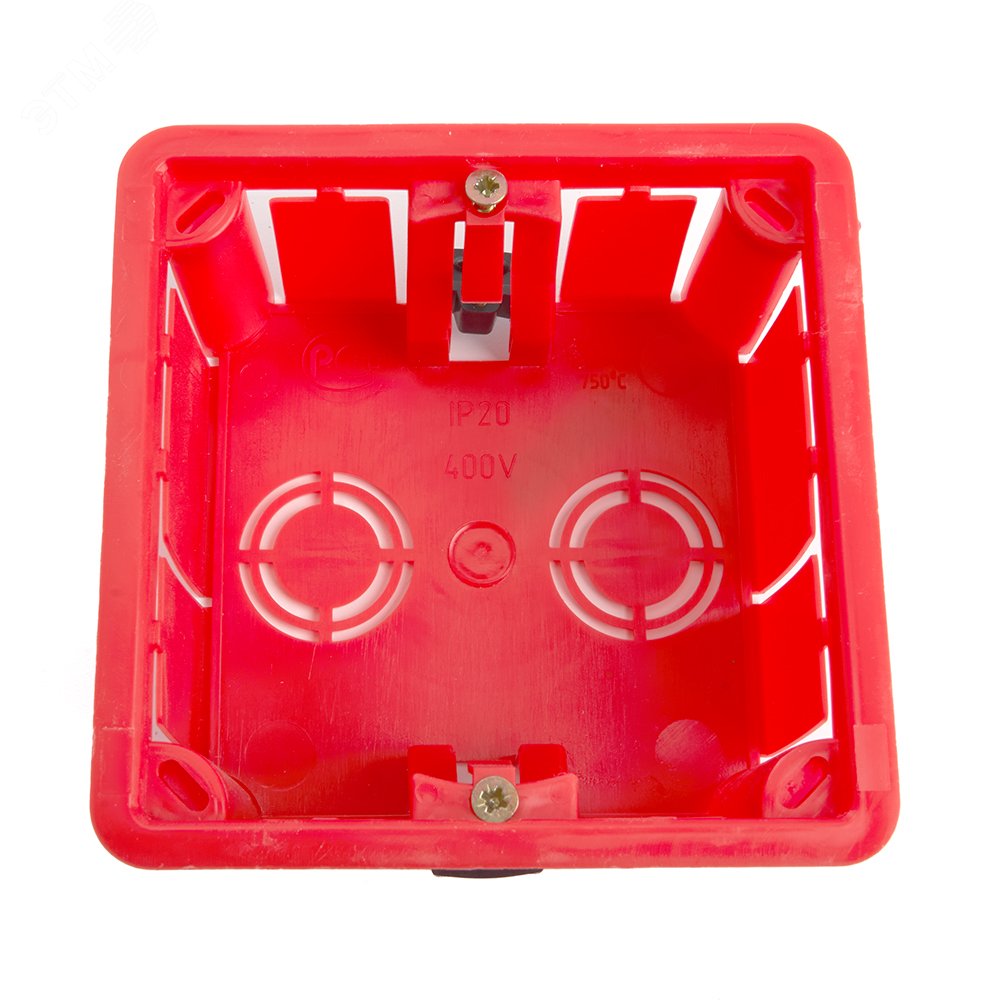 EBX30-02-1-20-92 Коробка монтажная для полых стен, с пластиковыми зажимами, с крышкой, 92*92*45мм, IP20, красный (GE41022) EBX30-02-1-20-92 49007 STEKKER - превью 4