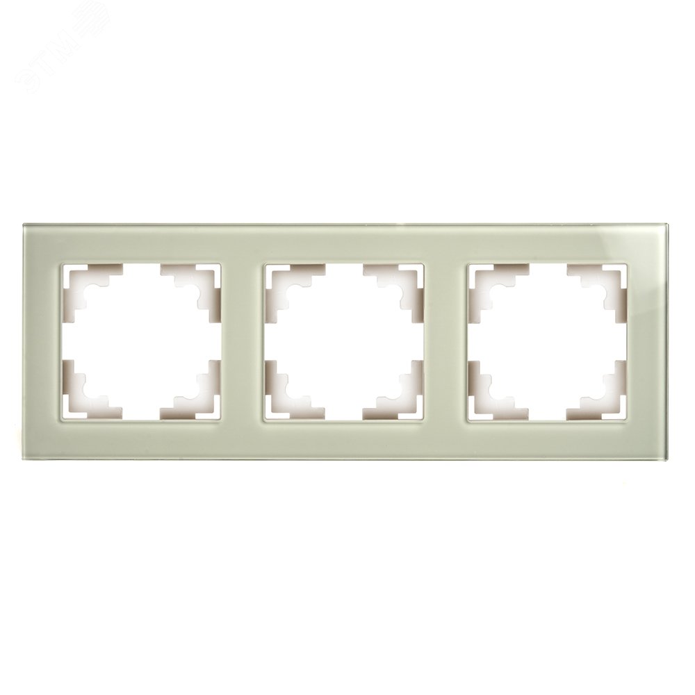 Изображение товара Рамка трехместная горизонтальная, стекло, Катрин, дымчатый Stekker (шт)