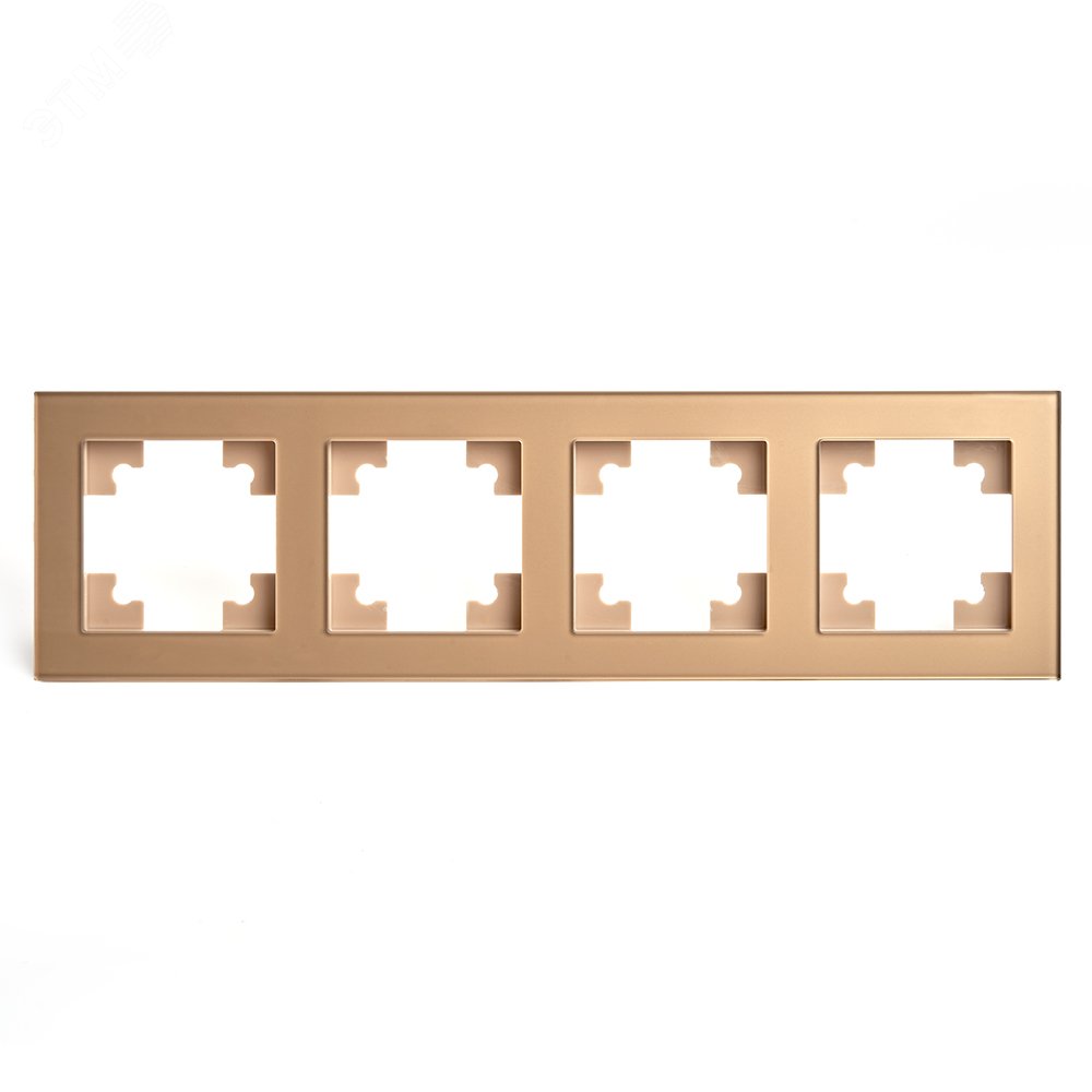 Изображение товара Рамка четырехместная горизонтальная, стекло, Катрин, золото Stekker (шт)