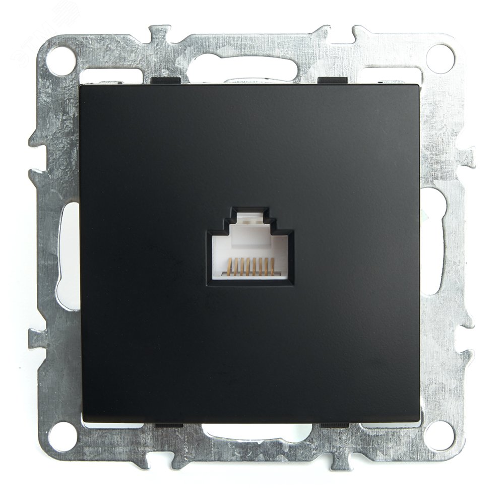 Изображение товара Розетка компьютерная однокомнатная серия Эрна от STEKKER черный IP20