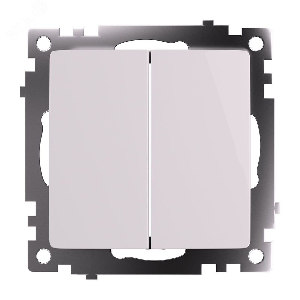 Изображение товара Двухклавишный выключатель серии Катрин 250В 10А белый скрытый монтаж