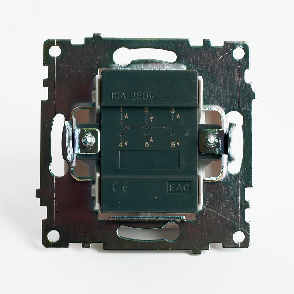 Переключатель 2-клавишный (механизм), 250В, 10А, серия Катрин,GLS10-7107-01 , белый GLS10-7107-01 STEKKER - превью 5