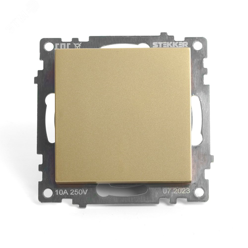Изображение товара Выключатель одноклавишный серии Катрин STEKKER 220В 10А золото