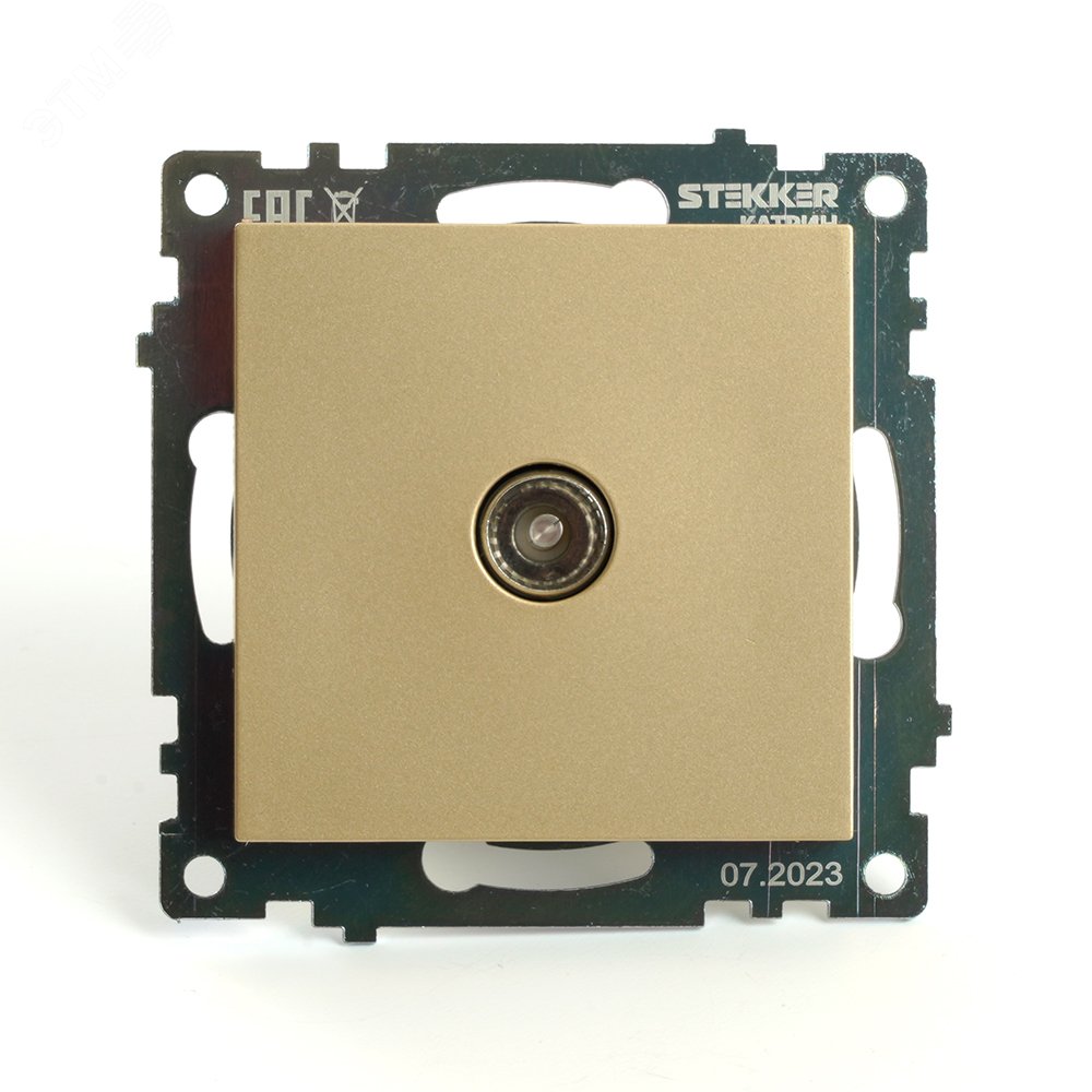 Изображение товара Розетка телевизионная одноместная 75 Ом 5-862МГц серия Катрин золото