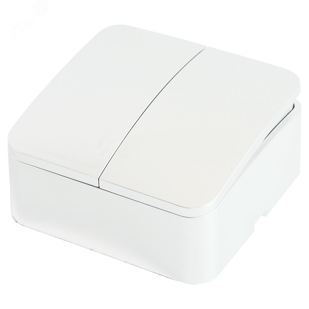 Изображение товара Выключатель 2-клавишный 250В 10А серия София STEKKER белый