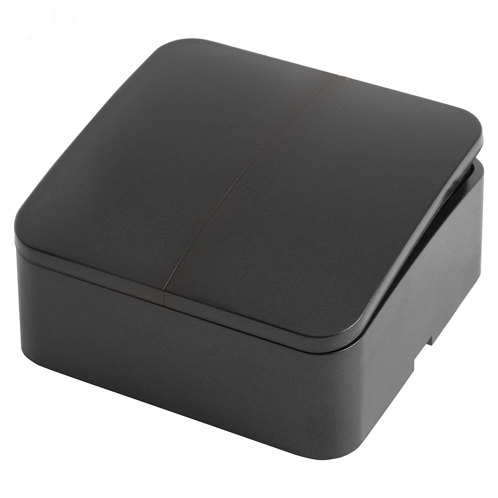 Изображение товара Выключатель двухклавишный 250В 10А серия София черный STEKKER