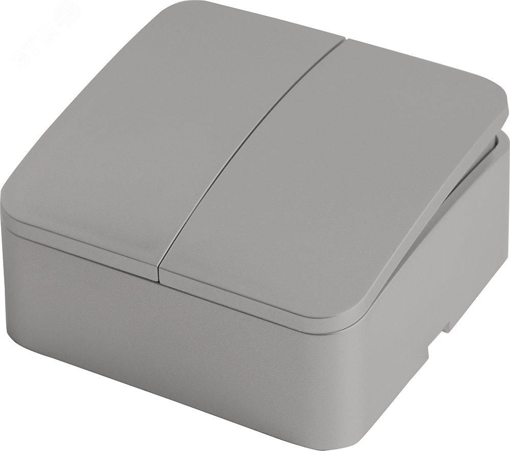 Изображение товара Выключатель 2-клавишный 250В 10А серия София серебро STEKKER