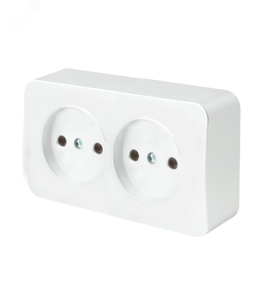 Изображение товара Розетка двухместная без заземления серия София белая 250В 10А Stekker