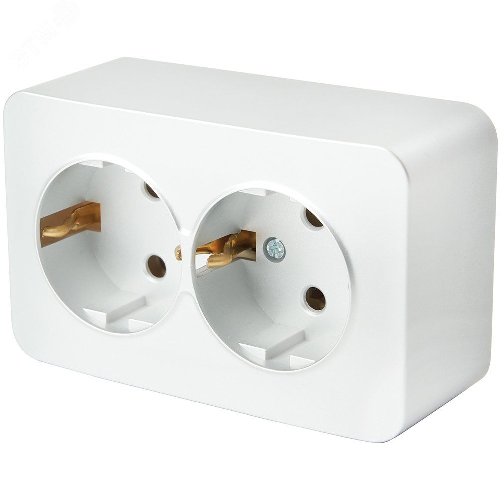 Изображение товара Розетка двухместная с заземлением белая 250В 16А серия София Stekker