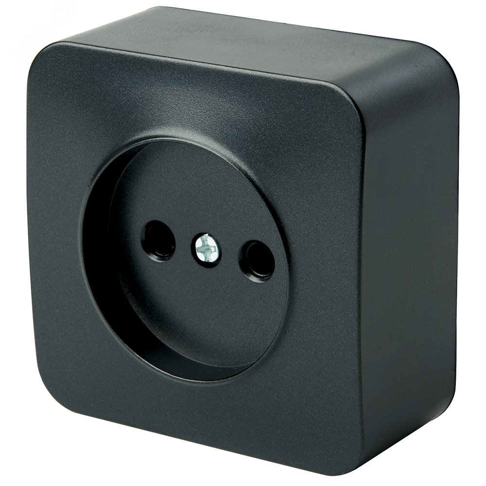Изображение товара Розетка 1-местная б/з 250В 10А серия София черный от STEKKER