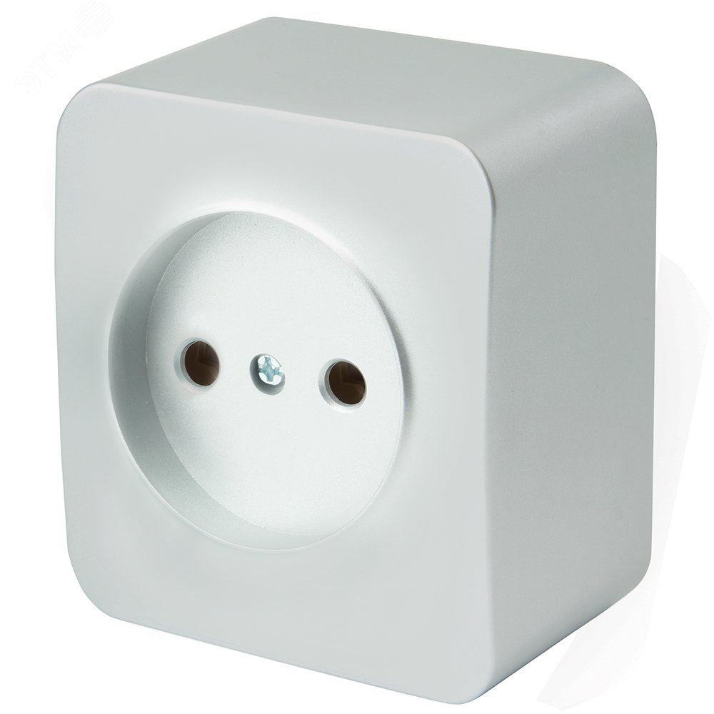 Изображение товара Розетка одноместная б/з 250В 10А серия София STEKKER серебро