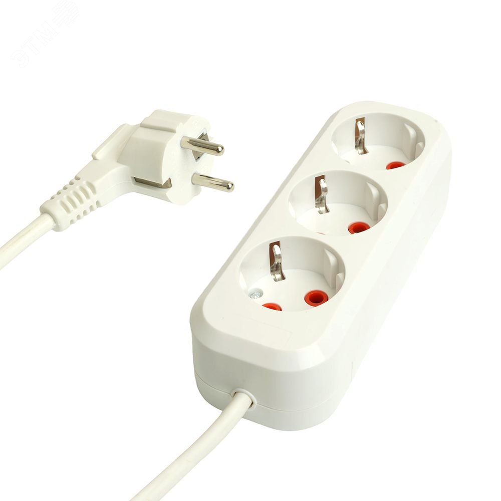 Изображение товара Удлинитель 3-местный с/з 3x1мм2 5м 250В 16А Home STEKKER HM06-31-05 белый