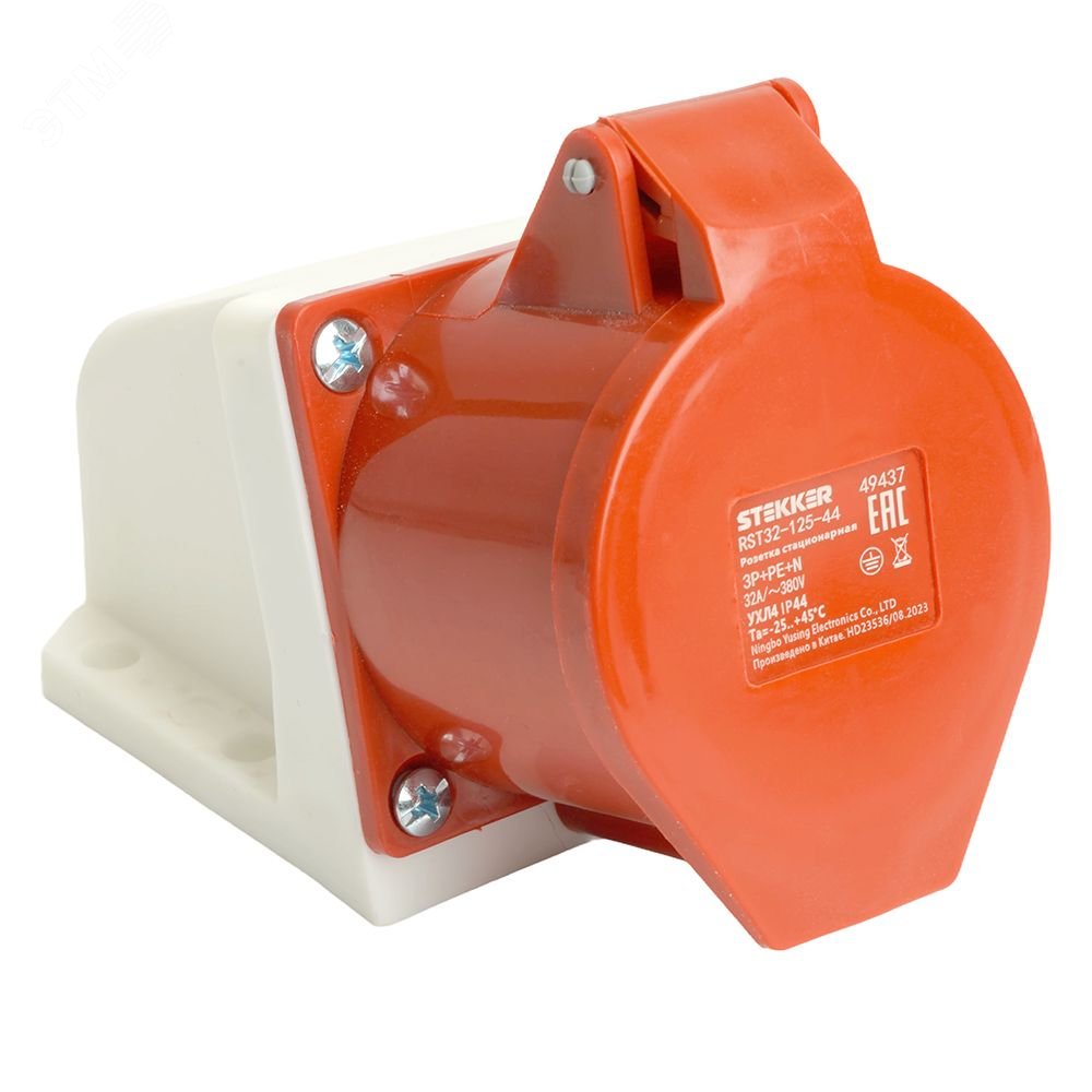 Изображение товара Розетка стационарная STEKKER RST32-125-44 32А 380В 3P+PE+N