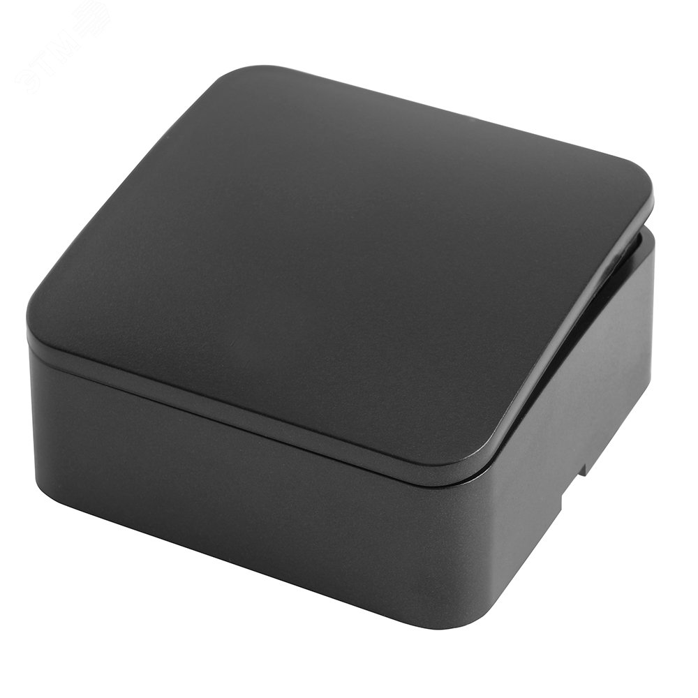 Изображение товара Выключатель одноклавишный 250В 10А серия София черный матовый STEKKER (шт)