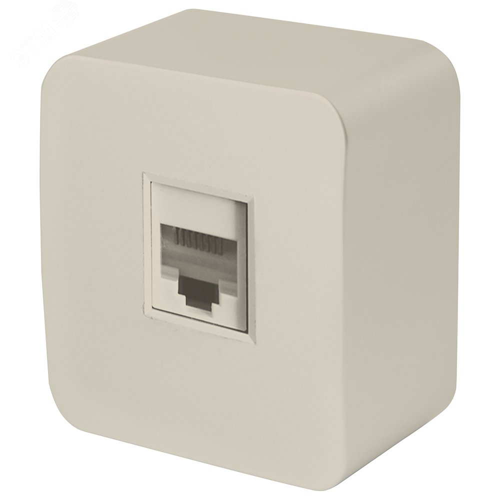 Изображение товара Розетка компьютерная RJ-45 1-местная серия София слоновая кость STEKKER