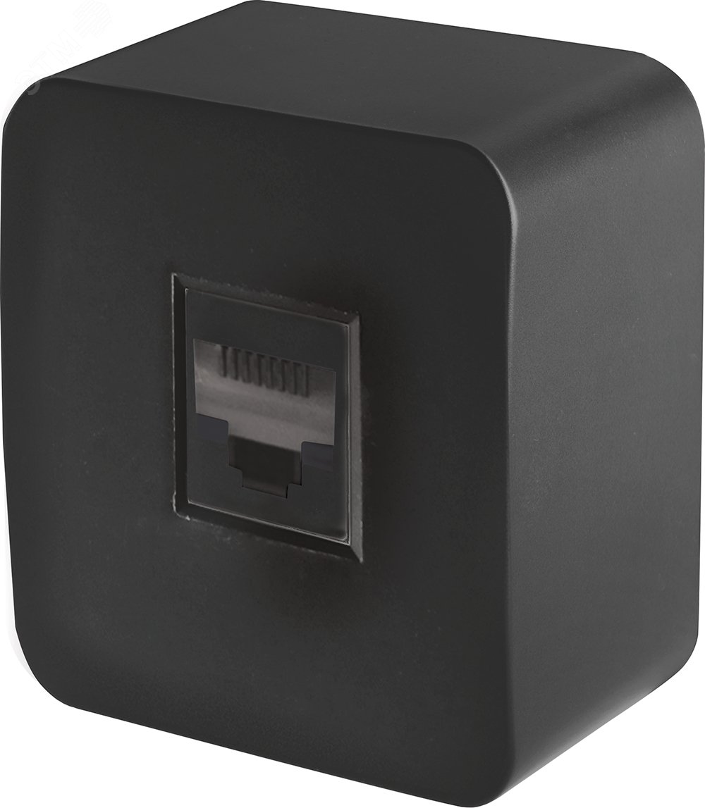 Изображение товара Розетка RJ-45 1-местная серия София черный матовый STEKKER
