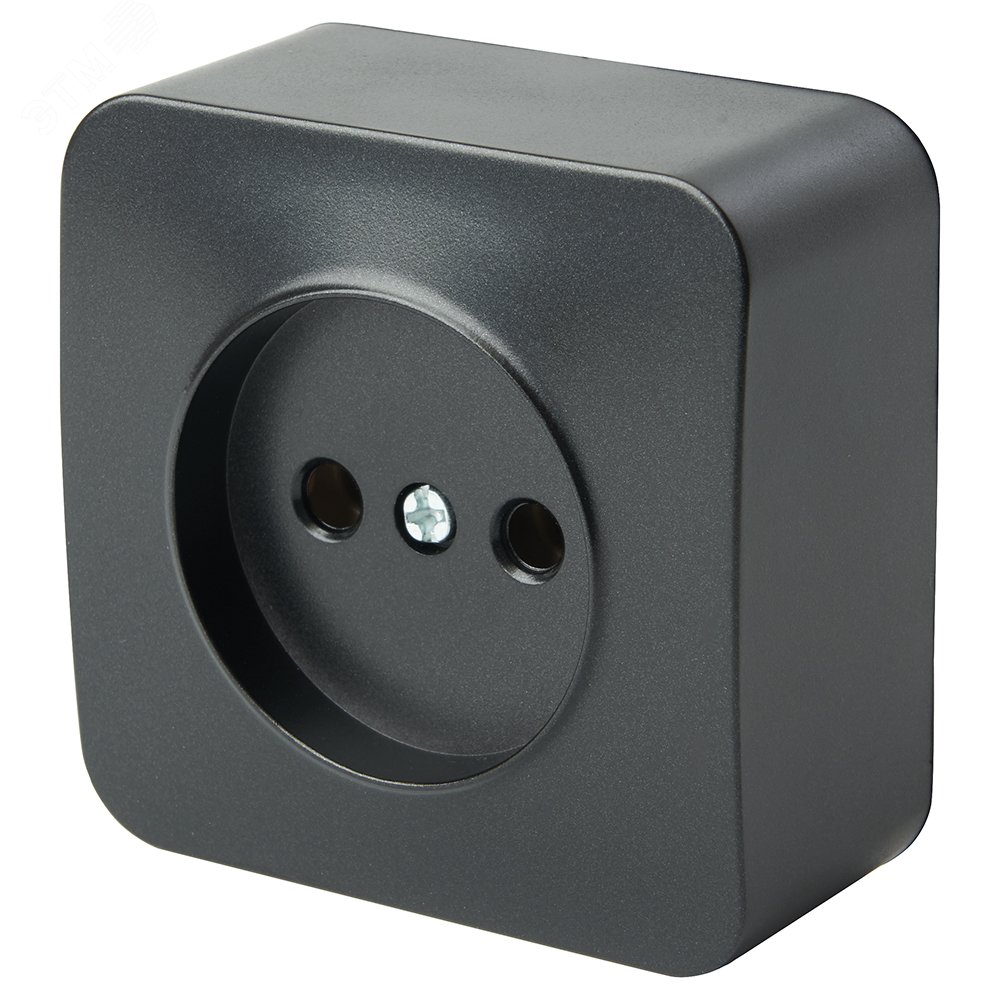 Изображение товара Розетка одноместная б/з 250В 10А серия София черный матовый STEKKER (шт)