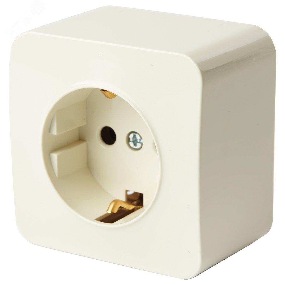 Изображение товара Розетка одноместная с заземлением серия София 250В 16А белая