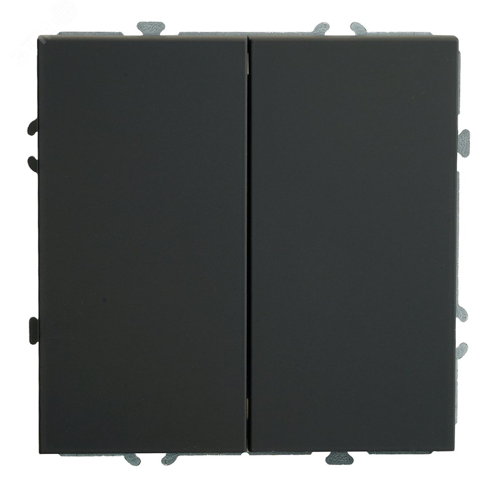 Изображение товара Переключатель 2-клавишный механический серия Эмили 250В 10А черный soft touch