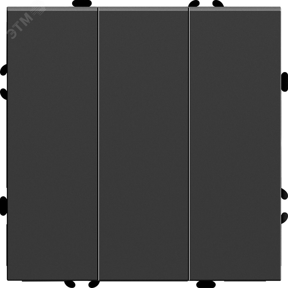 Изображение товара Выключатель 3-клавишный механизма Эмили черный уголь 250В 10А