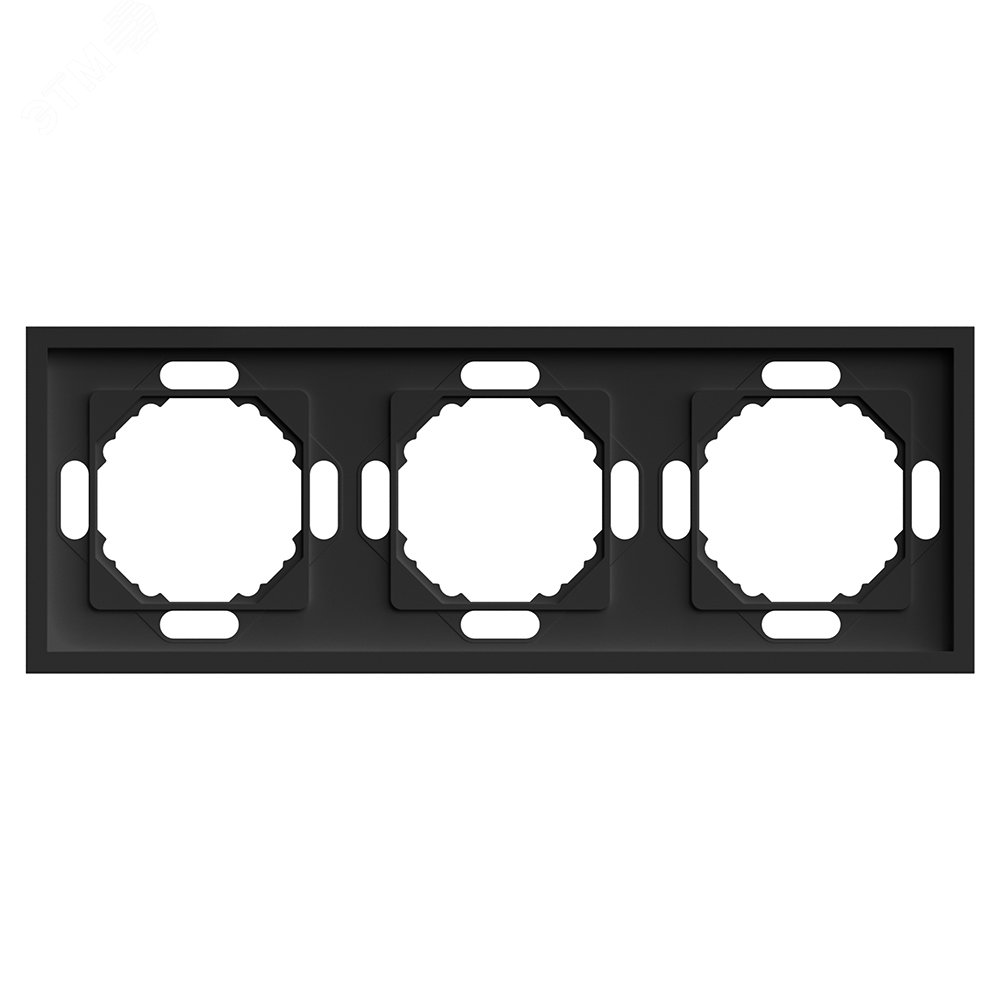 Изображение товара Рамка 3-местная серии Эмили черный уголь soft touch 82х224 мм