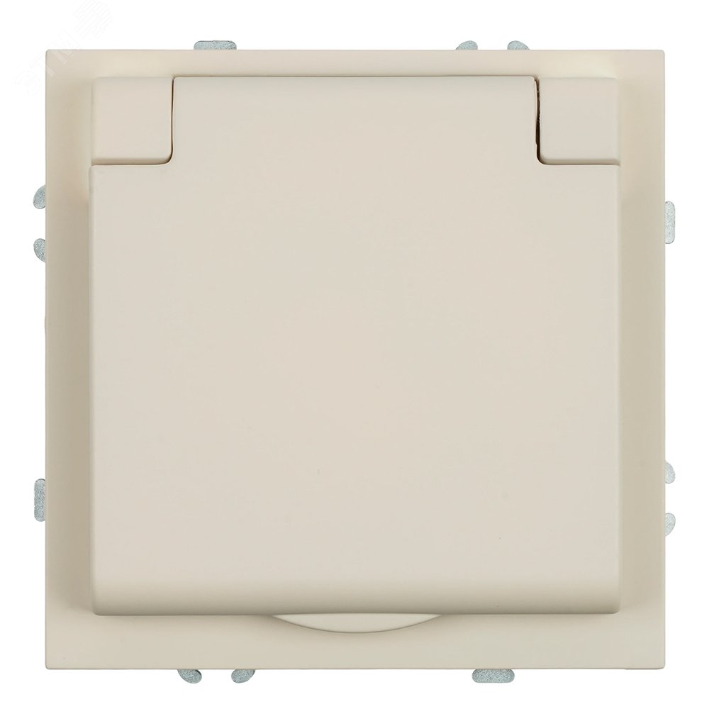 Изображение товара Розетка 1-местная с крышкой и защитной шторкой STEKKER кашемир