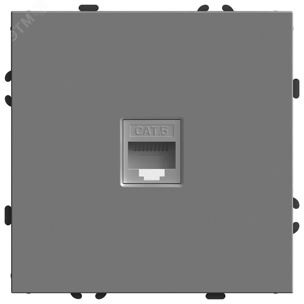 Изображение товара Розетка компьютерная 1-местная RJ-45 (механизм), серия Эмили, платиново-серый, soft touch (шт)