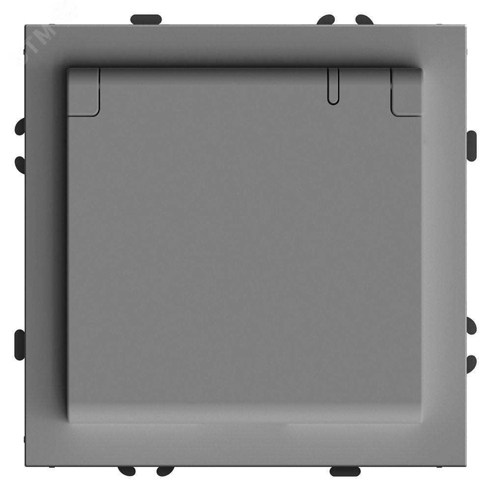 Изображение товара Розетка 1-местная с крышкой и защитной шторкой серия Эмили STEKKER 250В 16А платиново-серый