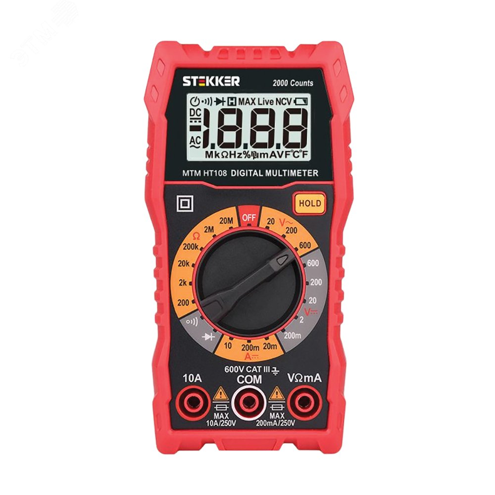 Изображение товара Цифровой мультиметр Stekker MTM HT108 с функциями True RMS и HOLD