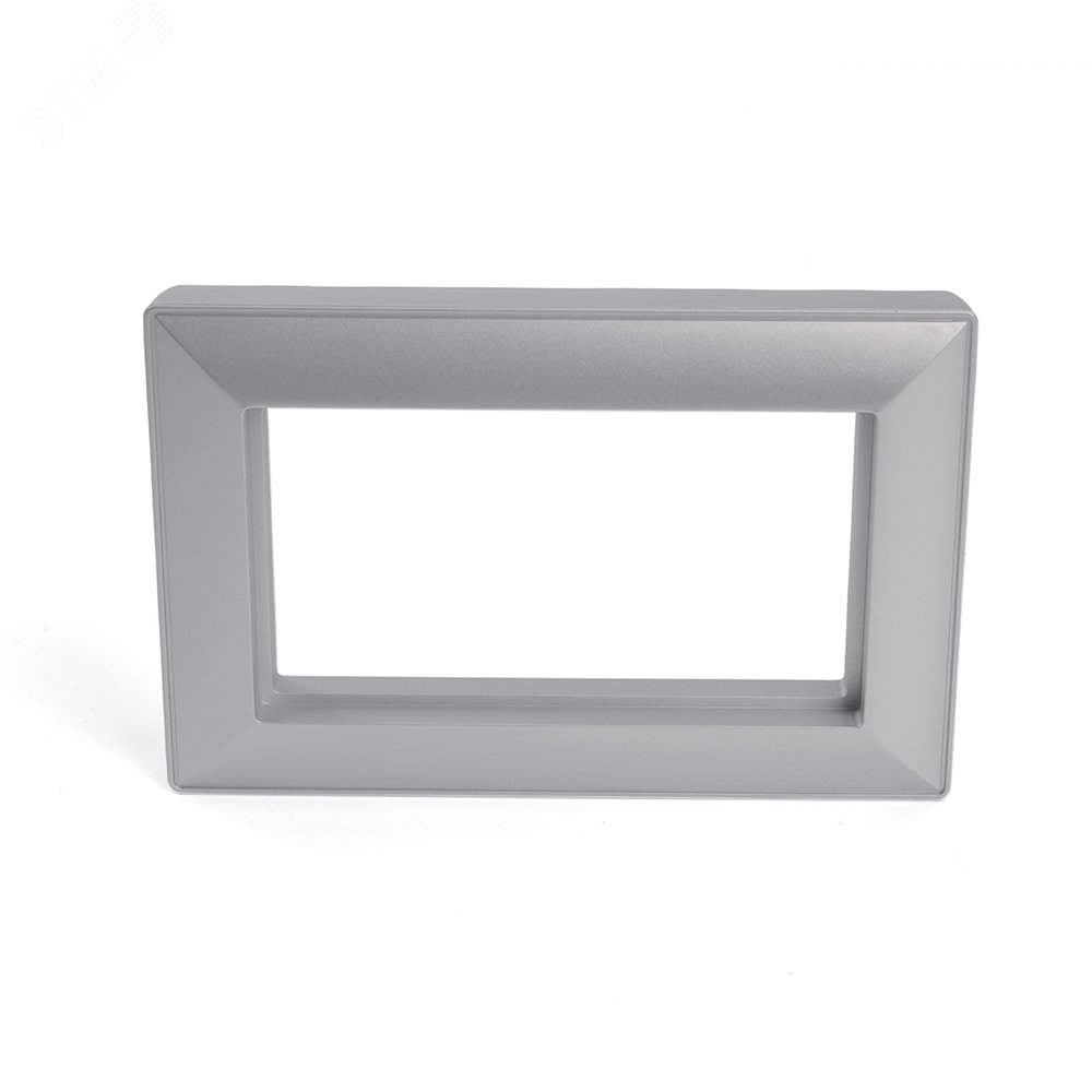 Изображение товара Рамка двухместная без перемычки серия Катрин STEKKER пластик серебро