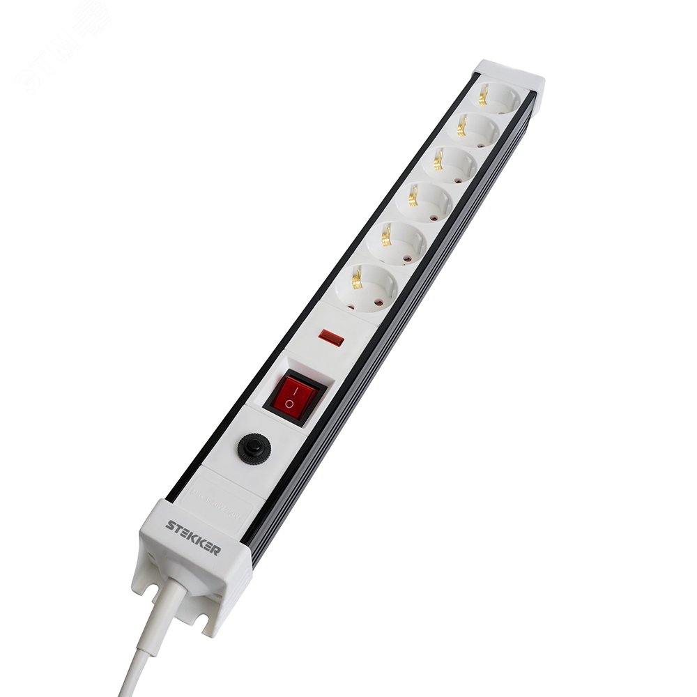 Изображение товара Фильтр сетевой 6-местный с/з 3x1 мм2 3 м 250 В 16 А белый HM22-61-03 (шт)