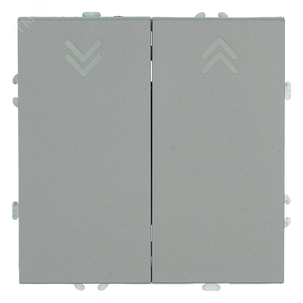 Выключательдвухклавишныйсамовозвратный(механизм)250В10Аплатиново-серыйsofttouchсерияЭмилиSTEKKER