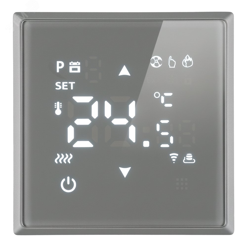 Изображение товара Терморегулятор Wi-Fi механический 250В 3500Вт серия Эмили STEKKER платиново-серый