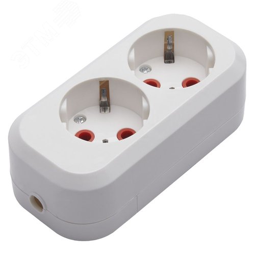 Изображение товара Розетка переносная разборная 2-местная с/з, белый (шт)