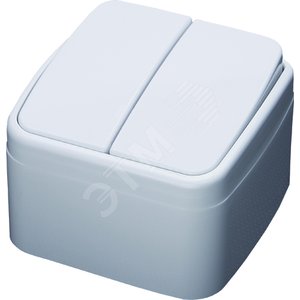 Изображение товара Выключатель двухклавишный Basic, белый, (шт)