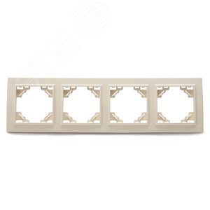 Изображение товара Рамка четырехместная горизонтальная, Эрна, слоновая кость Stekker (шт)