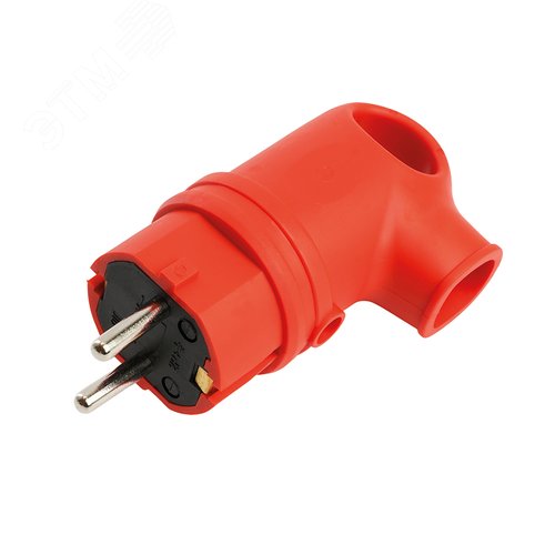 Изображение товара Вилка угловая с/з 250 В 16 А IP44 Одри каучук красный (шт)