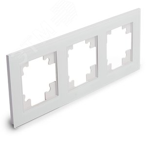 Рамка трехместная горизонтальная, серия Катрин, белый, GFR00-7003-01 STEKKER