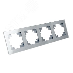 Изображение товара Рамка четырехместная горизонтальная, Катрин, серебро, (шт)
