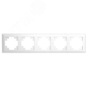 Изображение товара Рамка пятиместная пластик серия Катрин белый STEKKER (шт)