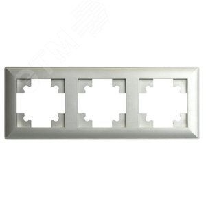 Изображение товара Рамка трехместная пластик серия Катрин серебро STEKKER (шт)