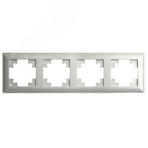 Изображение товара Рамка четырехместная пластик серия Катрин серебро STEKKER (шт)